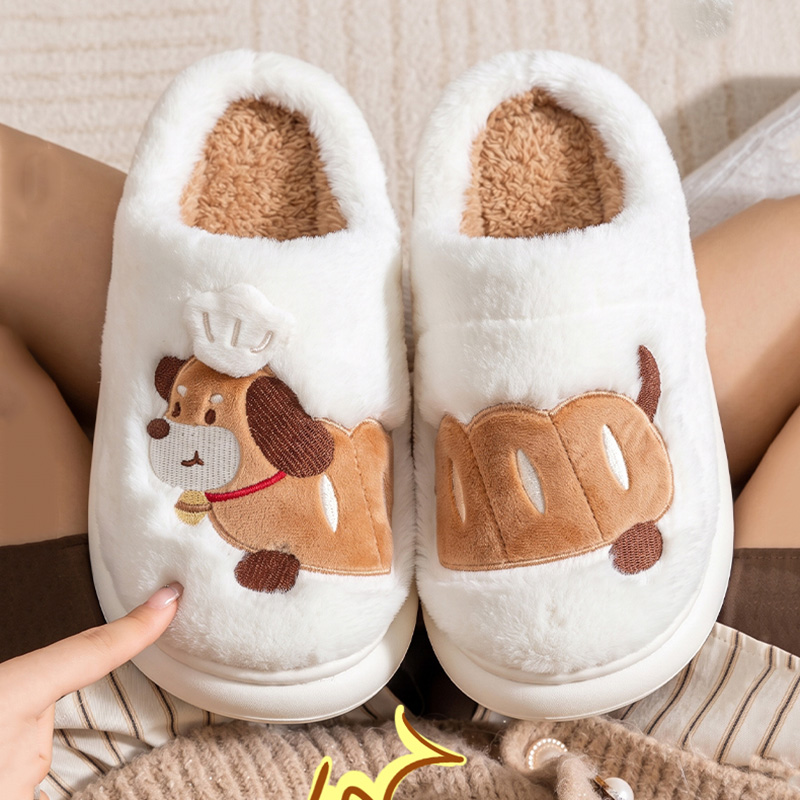 Women'S Shoes Cloud - Cute Cartoon Dachshund Furry Indoor Slippers