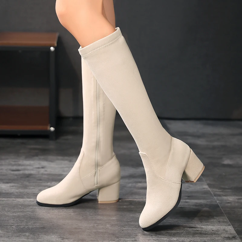 Winter Women Knee High Boots A - Zip Up Boots Short ulasan dan harga