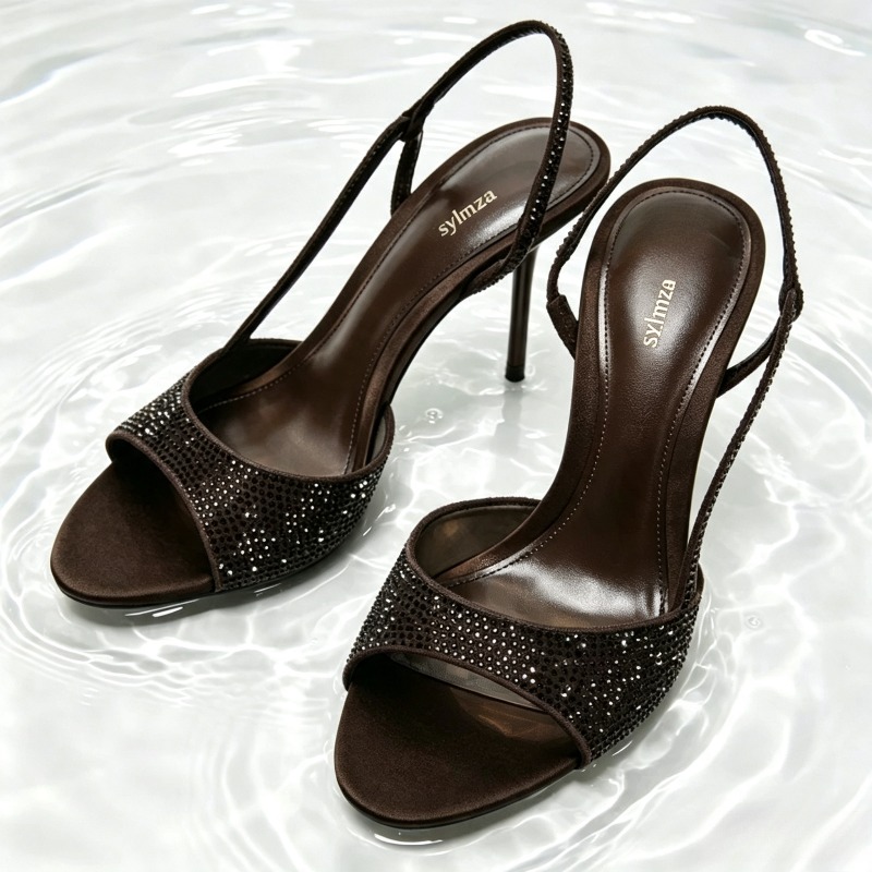 Fashion Crystal Detail Slingba - Women Shoes Luxury Brand ulasan dan harga