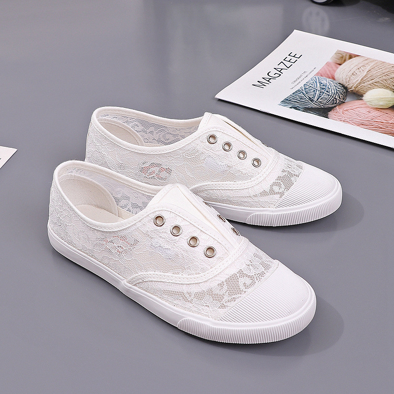 Women's Lace Hollow-Out Canvas - Women'S Shoes Hey Dude ulasan dan harga