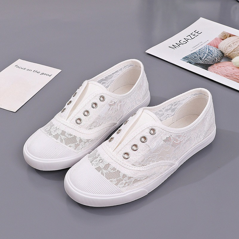 Women's Lace Hollow-Out Canvas - Women'S Shoes Hey Dude ulasan dan harga