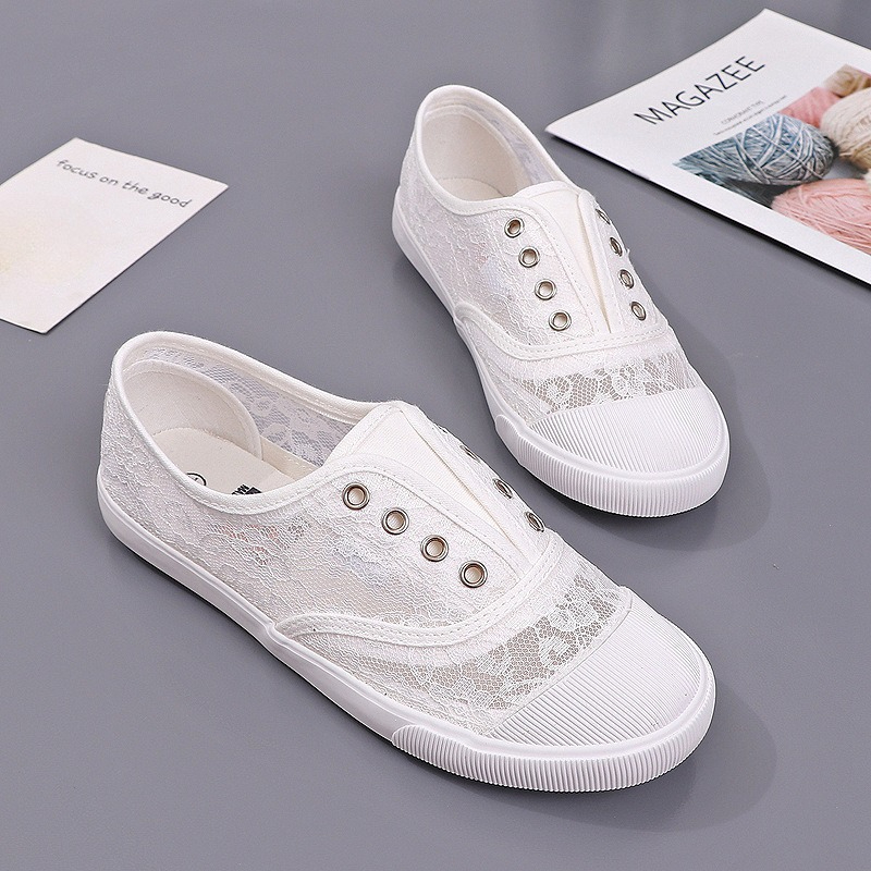 Women's Lace Hollow-Out Canvas - Women'S Shoes Hey Dude ulasan dan harga