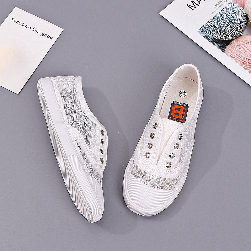Women's Lace Hollow-Out Canvas - Women'S Shoes Hey Dude ulasan dan harga
