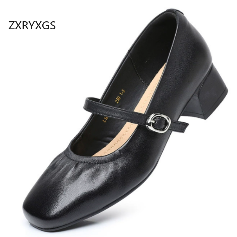 ZXRYXGS Premium Sheepskin Squa - Women Shoes Size 4 In Cm ulasan dan harga