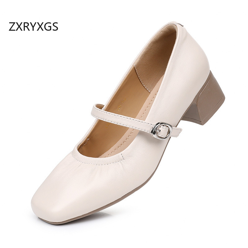 ZXRYXGS Premium Sheepskin Squa - Women Shoes Size 4 In Cm ulasan dan harga