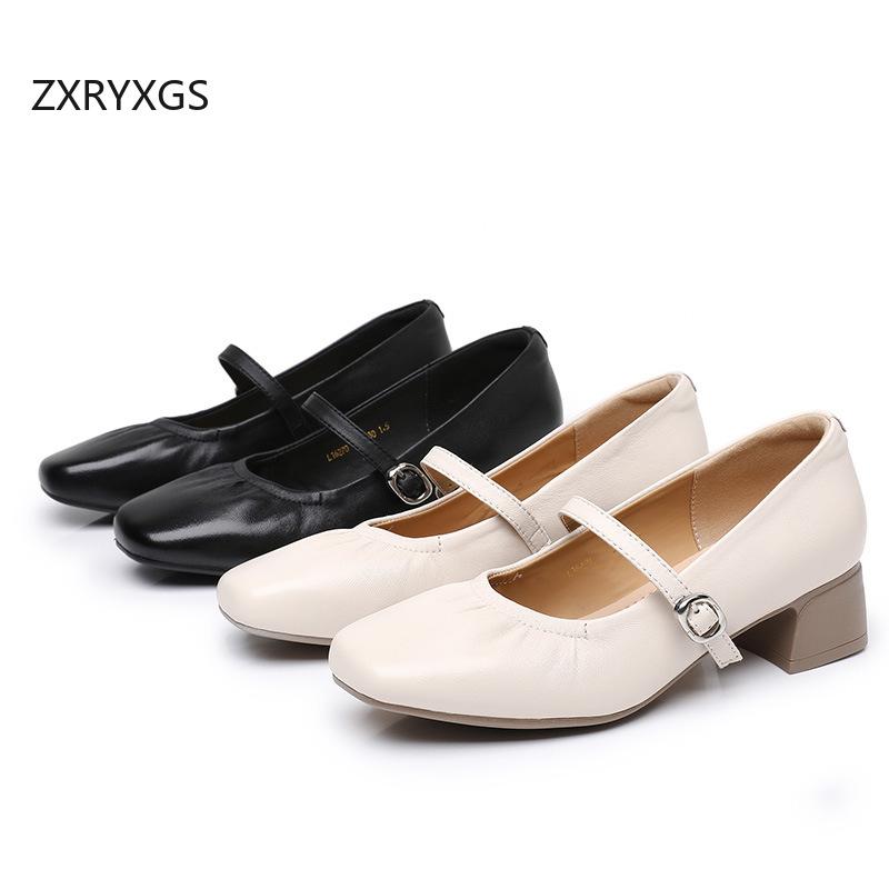 ZXRYXGS Premium Sheepskin Squa - Women Shoes Size 4 In Cm ulasan dan harga