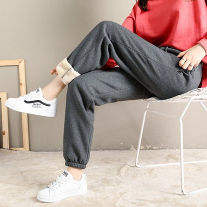 Women High Waist Fleece Lined  - Women Shoes Joggers ulasan dan harga