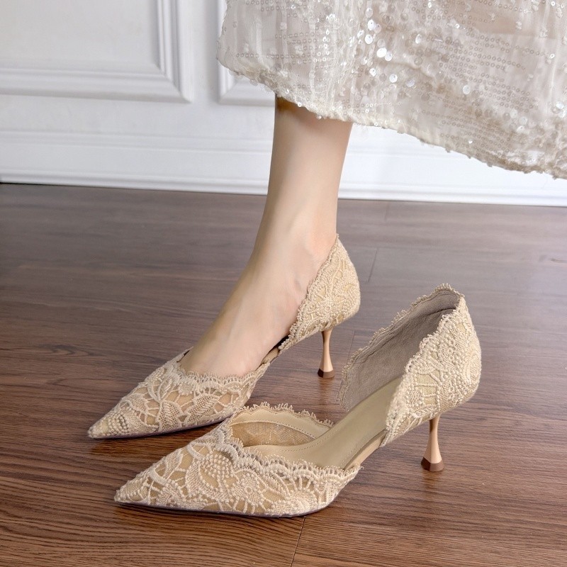 Lace Pointed Toe High Heels Wo - Women'S Heels ulasan dan harga