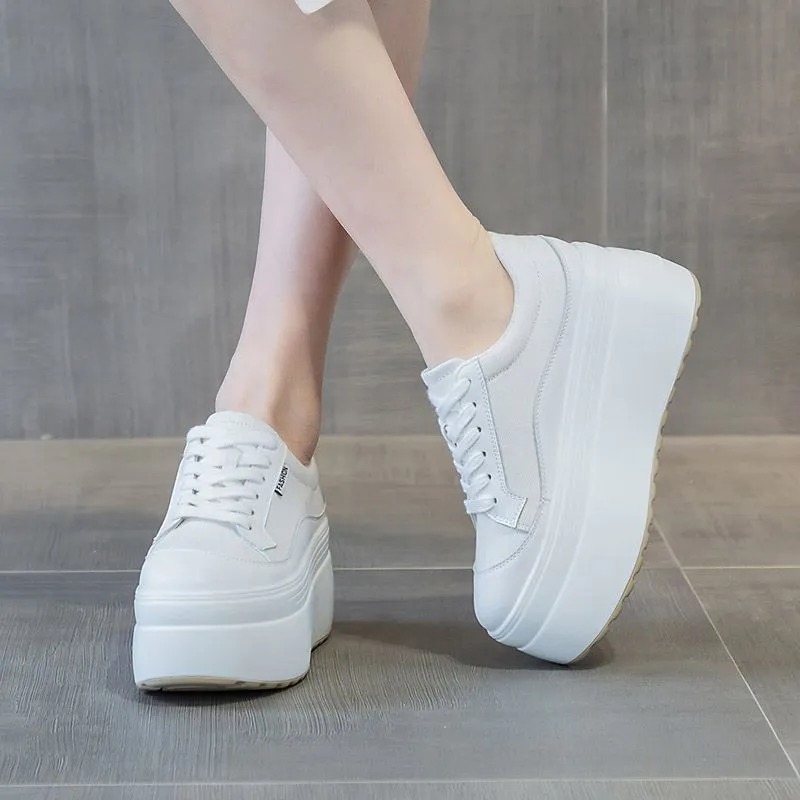 8cm New Canvas Genuine Leather - Women'S Shoes Com ulasan dan harga