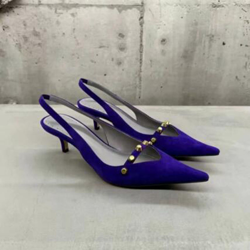Royal Blue Suede Rivet 4 CM Ki - Women Shoes Size 4 In Cm ulasan dan harga