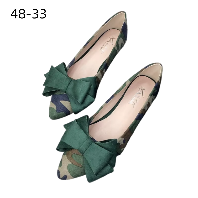Lady Camouflage Bow Flats For  - Women'S Shoes For Wide Feet ulasan dan harga