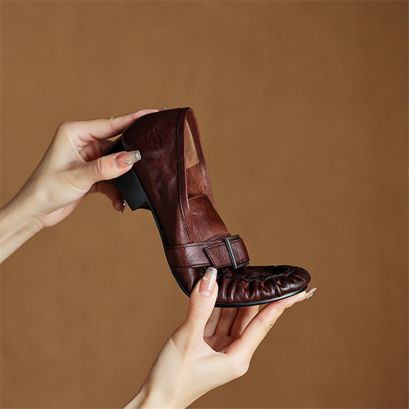 New Autumn Genuine Leather Wom - Women'S Heels ulasan dan harga