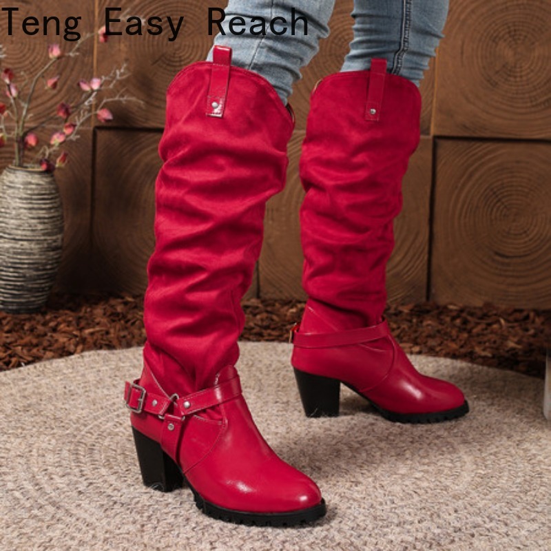 Pleated Women's Knee High Boot - Women'S Shoes Easy Street ulasan dan harga