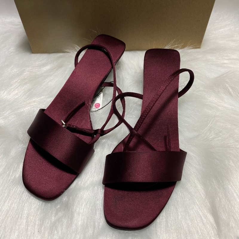 Luxury Satin Ankle Strap Low H - Women Shoes Luxury Brand ulasan dan harga