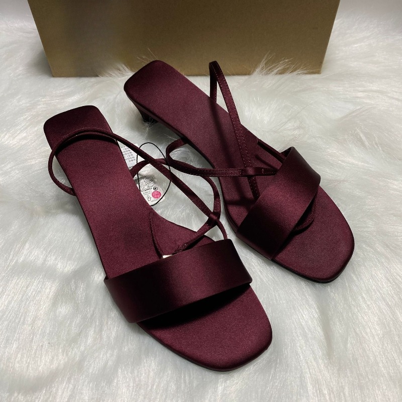 Luxury Satin Ankle Strap Low H - Women Shoes Luxury Brand ulasan dan harga