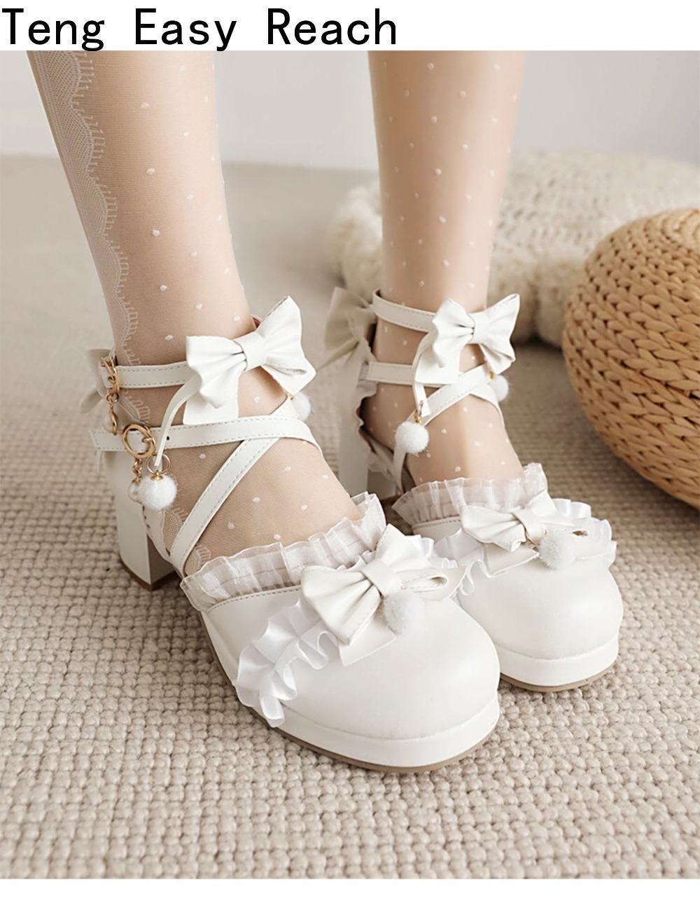 Women's White Mary Janes Sanda - Women'S Shoes Easy Street ulasan dan harga