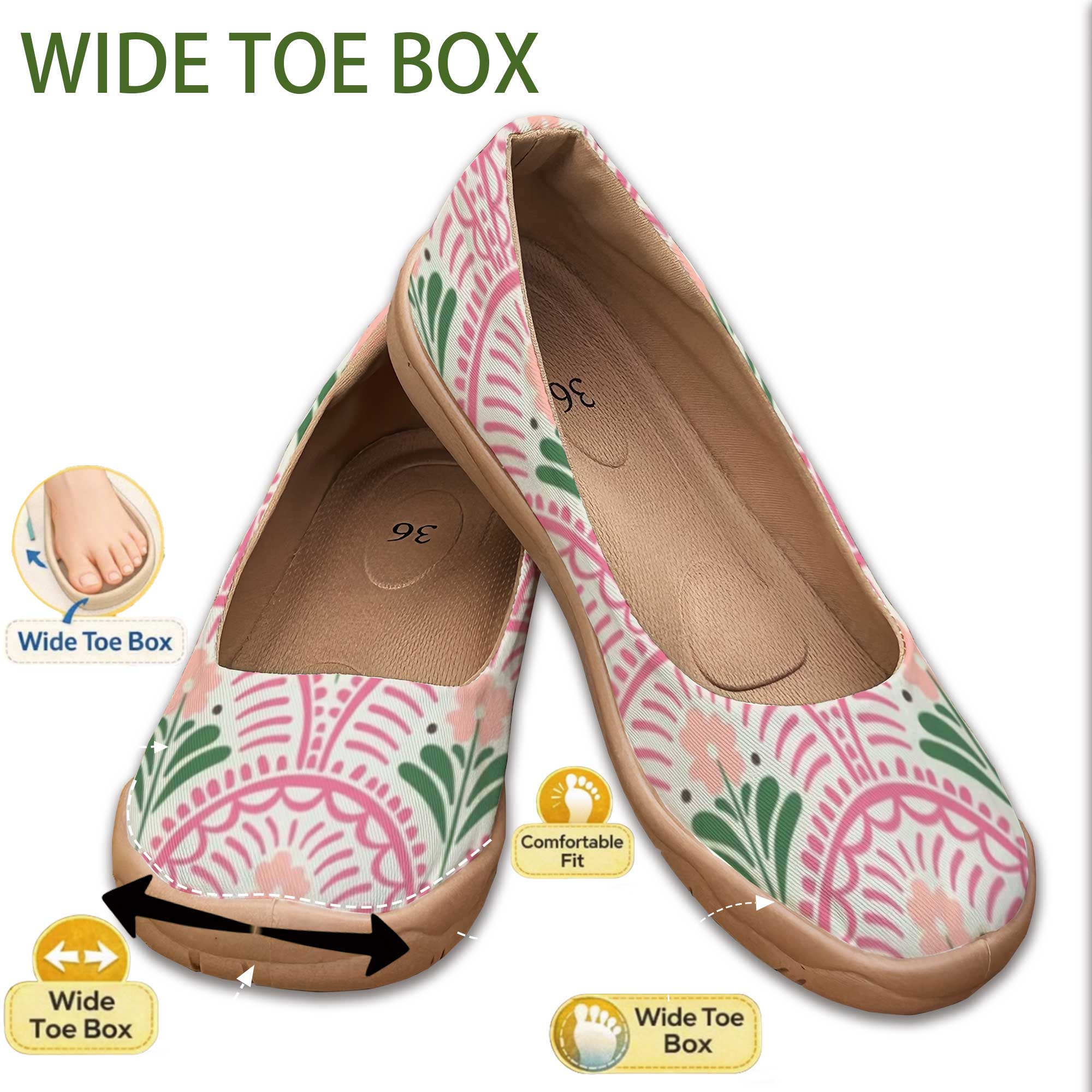 Bohemian Style Wide-Fit Women' - Women'S Shoes For Wide Feet ulasan dan harga
