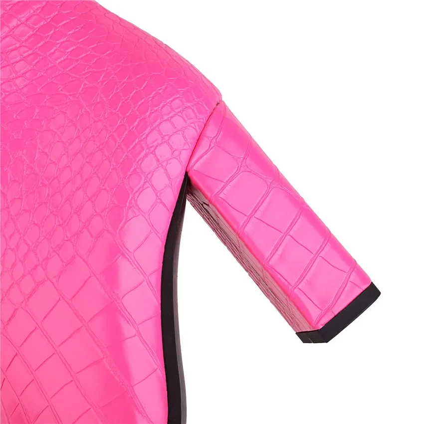 Faux Crocodile Leather Women K - Zip Up Boots Short ulasan dan harga