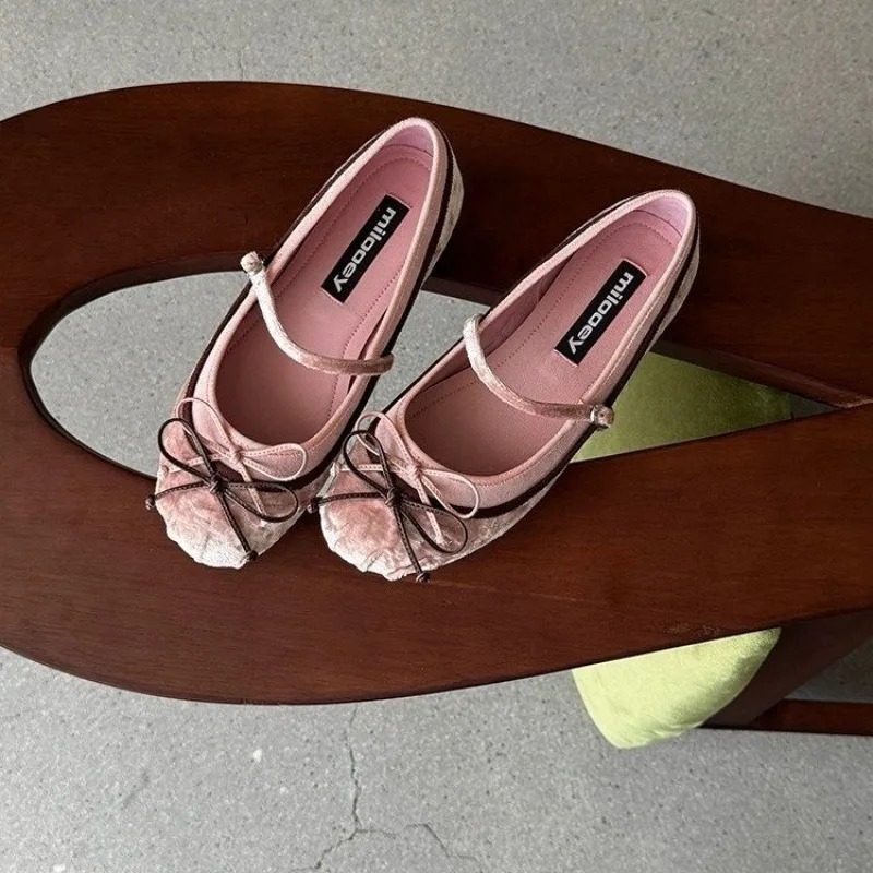 2026French Flat Bottomed Rotun - Women'S Heels ulasan dan harga