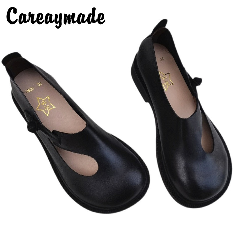 Careaymade-Genuine Leather Big - Women'S Heels ulasan dan harga