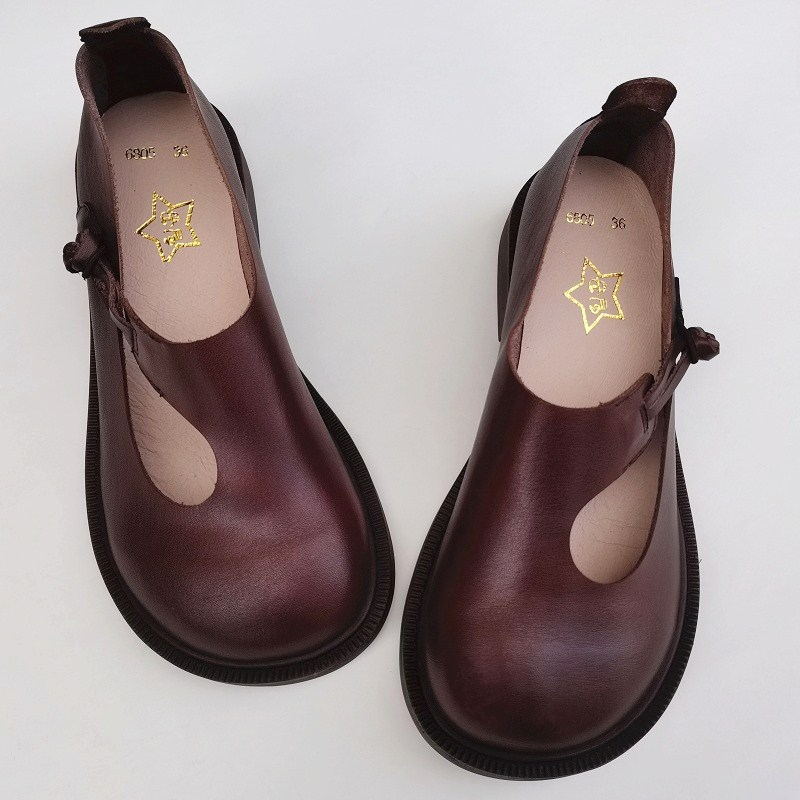 Careaymade-Genuine Leather Big - Women'S Heels ulasan dan harga