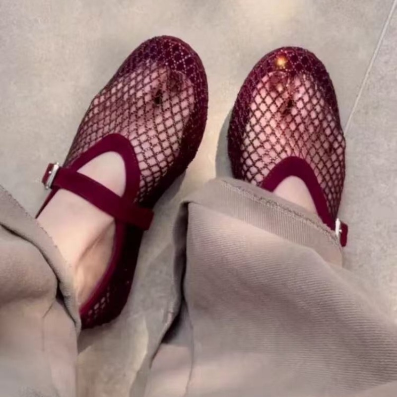 Hollow Rhinestone Baotou Sanda - Women Shoes Model ulasan dan harga