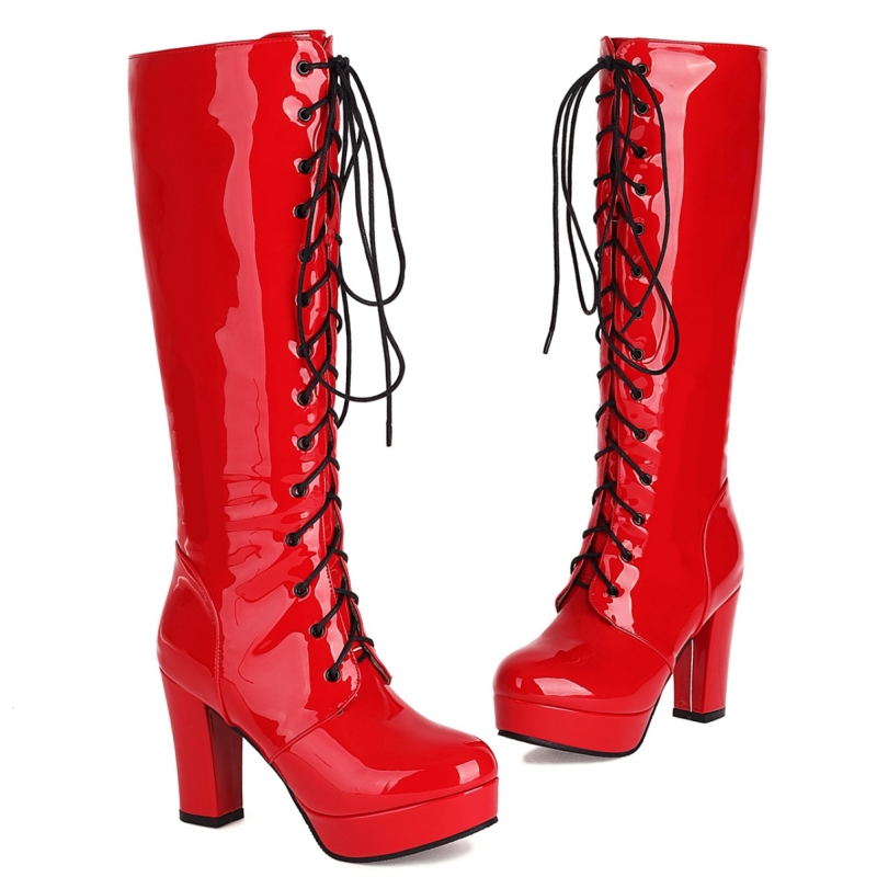 High Heels Platform Knee High  - Zip Up Boots Short ulasan dan harga