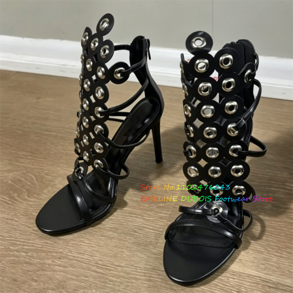 Gold Metal Circle Decor High H - Women'S Shoes Trendy ulasan dan harga