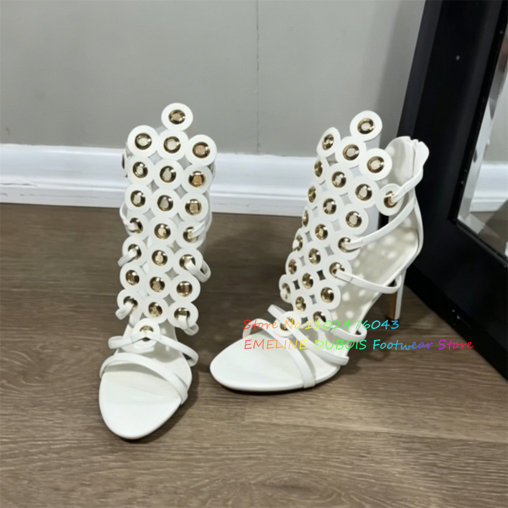 Gold Metal Circle Decor High H - Women'S Shoes Trendy ulasan dan harga