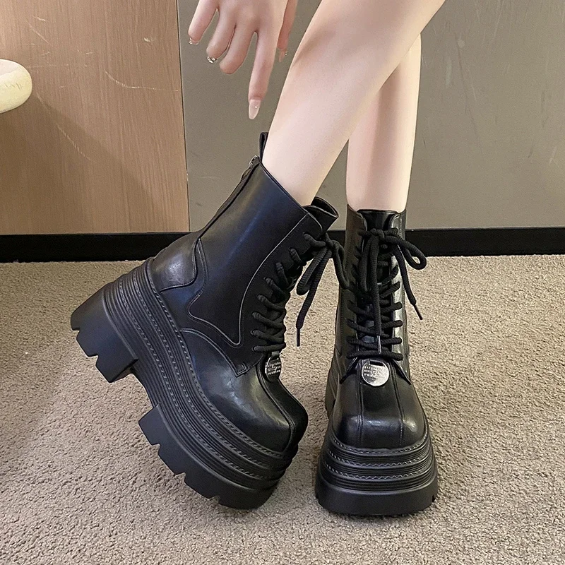 Women Boots Gothic Leather Wom - Women Shoes Luxury Brand ulasan dan harga