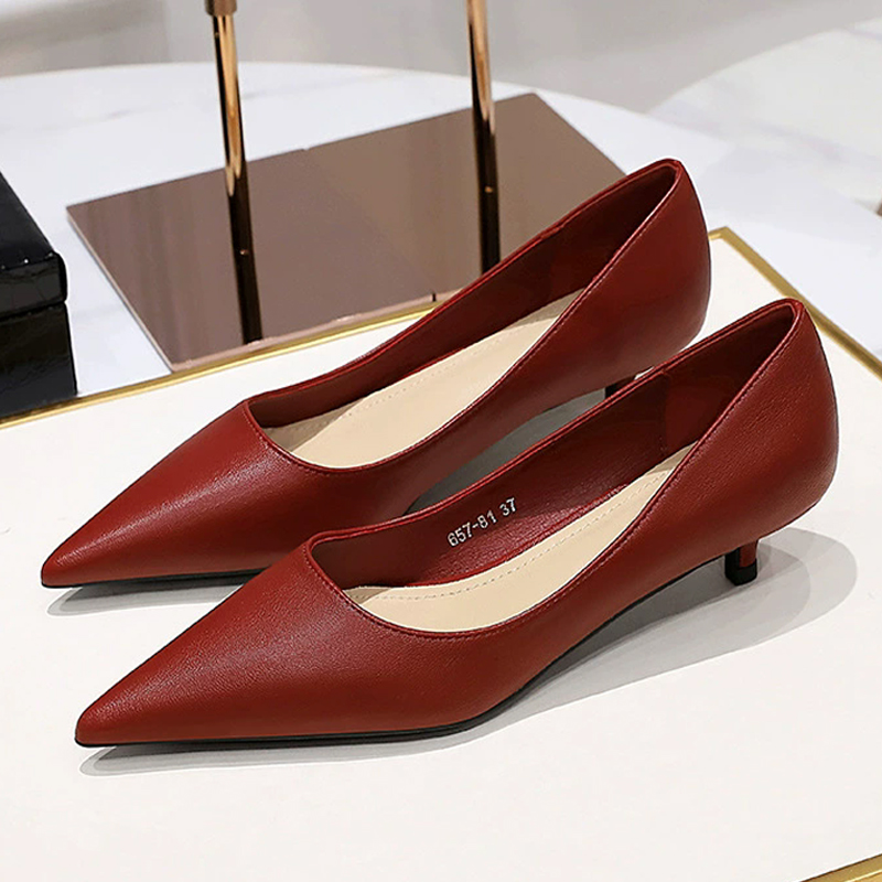 Fashion Pointed Toe Mid Heeled - Women Shoes Size 4 In Cm ulasan dan harga