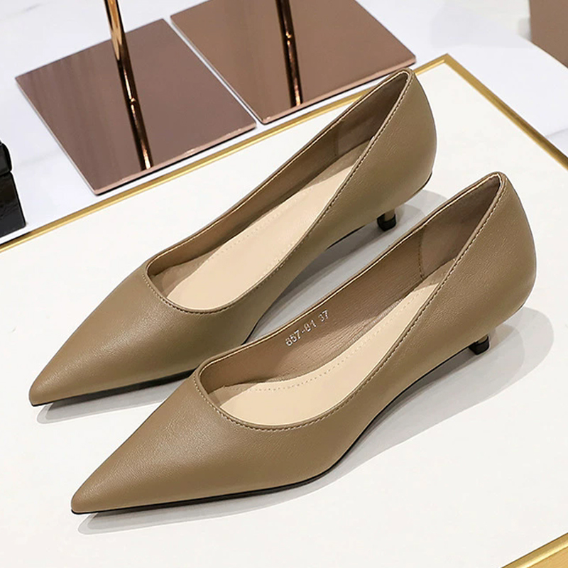 Fashion Pointed Toe Mid Heeled - Women Shoes Size 4 In Cm ulasan dan harga