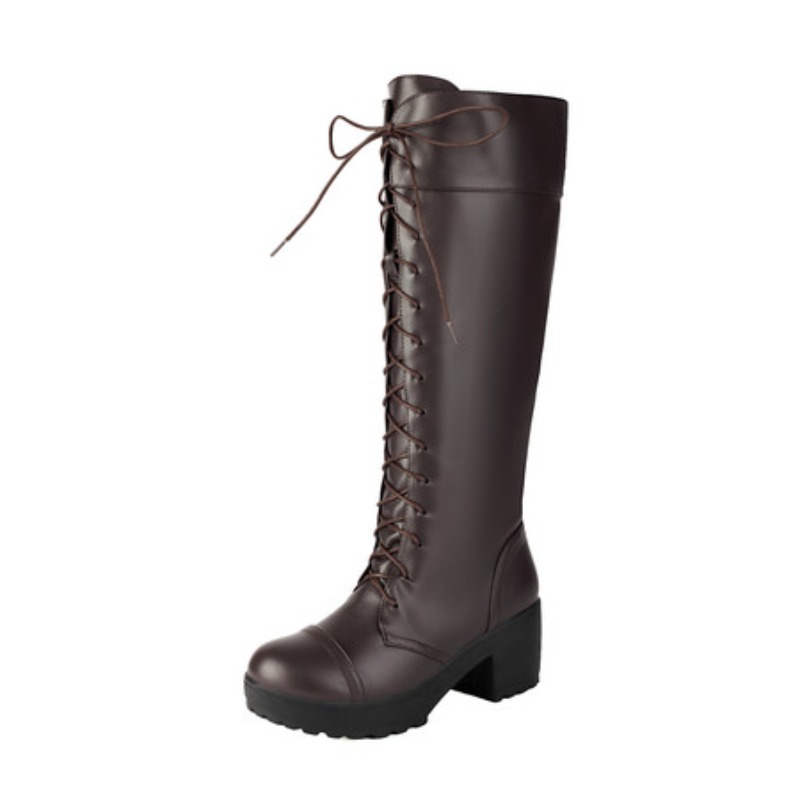 Womens Knee High Lace Up Comba - Zip Up Boots Short ulasan dan harga